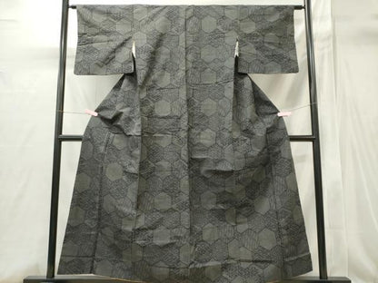 平和屋着物■上質な紬　亀甲吉祥文　正絹　逸品　CABI6432ou