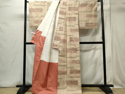 平和屋着物■上質な紬　横段文　正絹　逸品　CABI6433ou