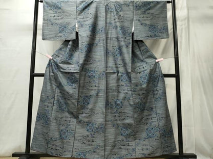 平和屋着物■上質な紬　草花文　正絹　逸品　CABI6434ou
