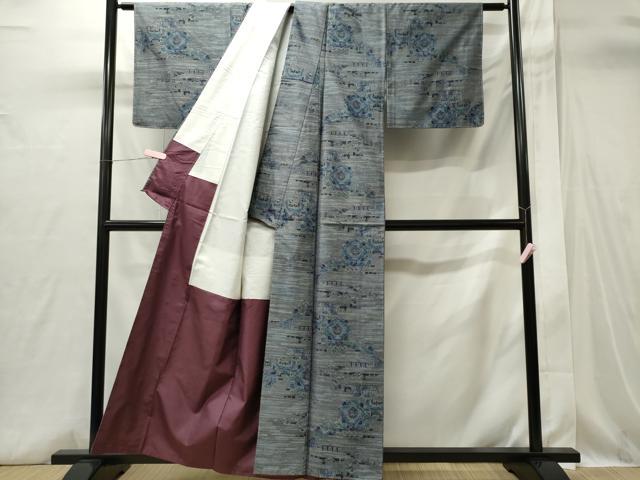 平和屋着物■上質な紬　草花文　正絹　逸品　CABI6434ou