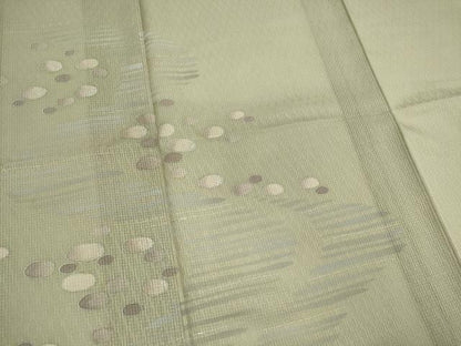 平和屋着物＊夏物　訪問着　紗　石畳文　銀彩　正絹　逸品　CABI6441ou