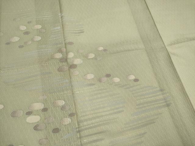 平和屋着物＊夏物　訪問着　紗　石畳文　銀彩　正絹　逸品　CABI6441ou