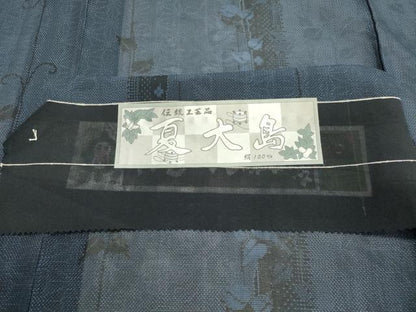 平和屋着物＊夏物　大島紬　夏大島　蔦の葉間道　証紙付き　正絹　逸品　未使用　CABI6442ou