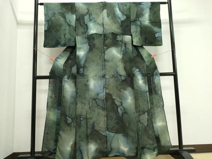 平和屋着物＊夏物　小紋　草花紋紗　霞文　暈し染め　さが美扱い　正絹　逸品　CABI6443ou