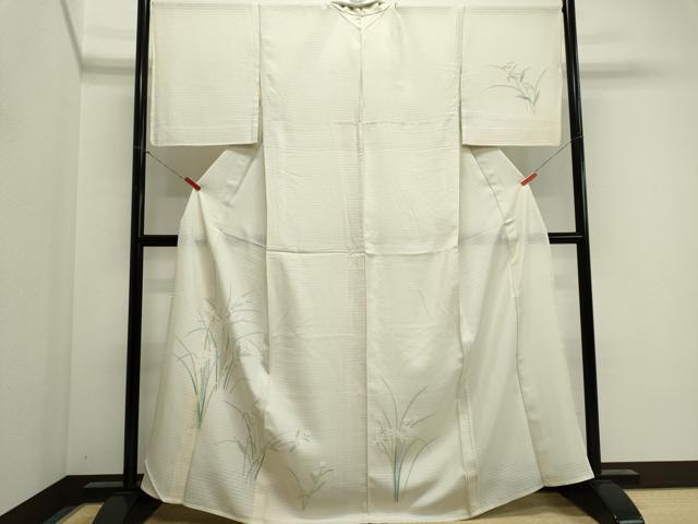 平和屋着物＊夏物　訪問着　友禅　絽　草花文　正絹　逸品　CABI6444ou