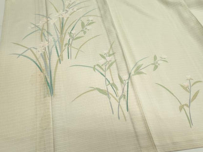 平和屋着物＊夏物　訪問着　友禅　絽　草花文　正絹　逸品　CABI6444ou