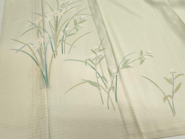 平和屋着物＊夏物　訪問着　友禅　絽　草花文　正絹　逸品　CABI6444ou