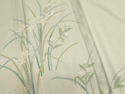 平和屋着物＊夏物　訪問着　友禅　絽　草花文　正絹　逸品　CABI6444ou