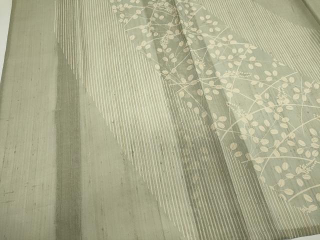 平和屋着物＊夏物　訪問着　生紬　紗　草花文　金糸　正絹　逸品　CABI6449ou