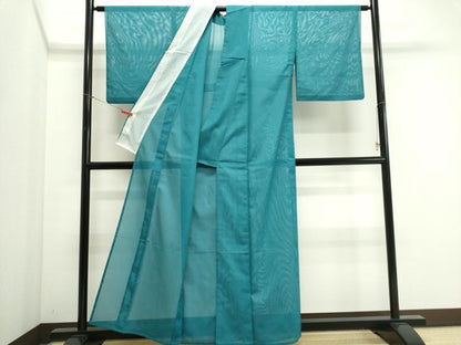 平和屋着物＊夏物　色無地　絽　納戸色　洗える着物　逸品　CABI6455ou