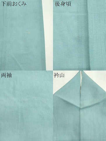 平和屋着物＊夏物　色無地　縦絽　瓶覗色　正絹　逸品　CABI6457ou