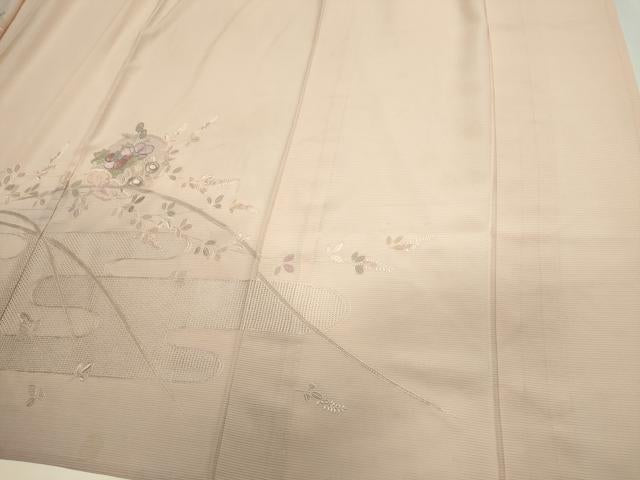 平和屋着物＊夏物　中国三大刺繍　スワトウ刺繍　訪問着　絽　雪輪草花文　銀糸　正絹　逸品　CABI6458ou