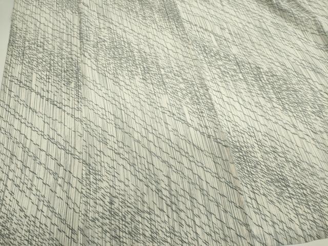 平和屋着物＊夏物　小紋　縦絽　斜線文　ロング丈　正絹　逸品　CABI6459ou