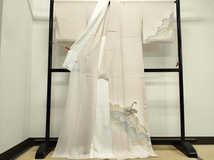 平和屋着物＊夏物　訪問着　絽　道長楽器文　金銀彩　ロング丈　正絹　逸品　CABI6461ou