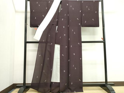 平和屋着物＊夏物　小紋　紗　文字文　正絹　逸品　CABI6462ou