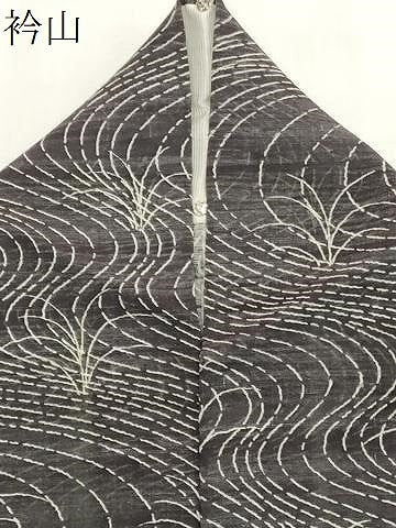 平和屋着物＊夏物　小紋　紗紬　流水芝草文　正絹　逸品　CABI6463ou
