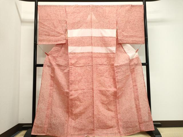 平和屋着物＊夏物　本場小千谷ちぢみ　幾何学文　麻　逸品　CABI6464ou
