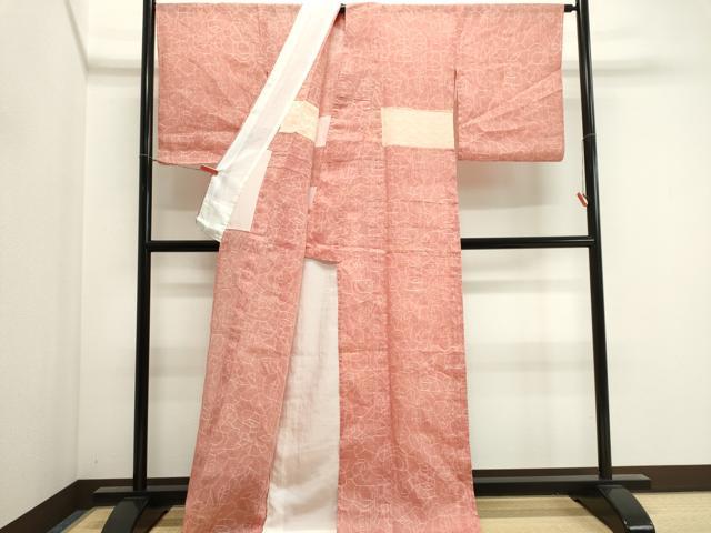 平和屋着物＊夏物　本場小千谷ちぢみ　幾何学文　麻　逸品　CABI6464ou