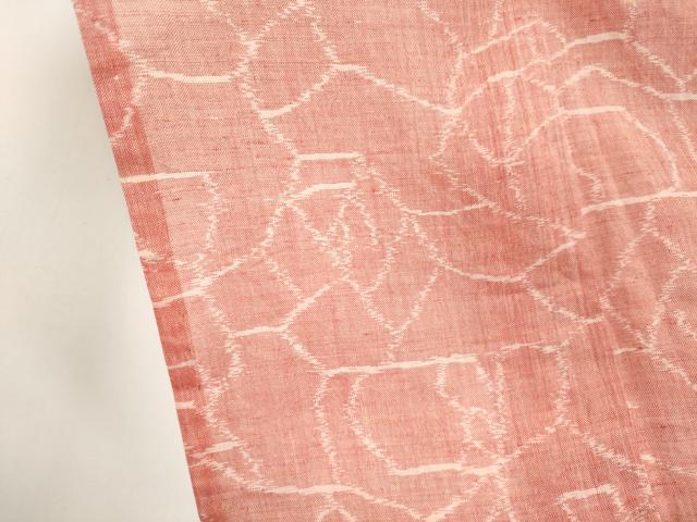 平和屋着物＊夏物　本場小千谷ちぢみ　幾何学文　麻　逸品　CABI6464ou