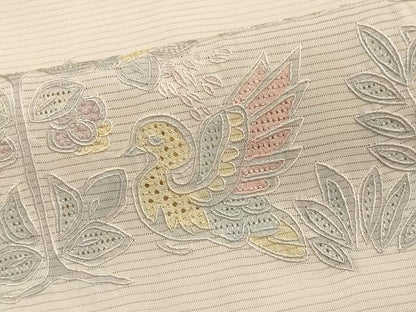 平和屋着物＊夏物　中国三大刺繍　スワトウ刺繍　総刺繍　訪問着　絽　花鳥文　反端付き　正絹　逸品　CABI6465ou