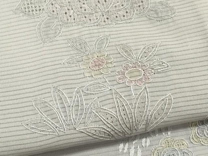 平和屋着物＊夏物　中国三大刺繍　スワトウ刺繍　総刺繍　訪問着　絽　花鳥文　反端付き　正絹　逸品　CABI6465ou