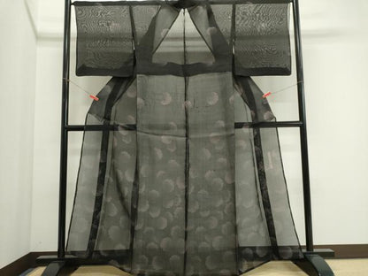 平和屋着物＊夏物　二代目 川村久太郎　訪問着　紗紬　雪輪文　正絹　逸品　CABI6469ou