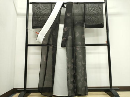 平和屋着物＊夏物　二代目 川村久太郎　訪問着　紗紬　雪輪文　正絹　逸品　CABI6469ou