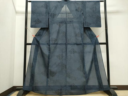 平和屋着物＊夏物　本場大島紬　夏大島　切嵌草花文　証紙付き　正絹　逸品　CABI6472ou