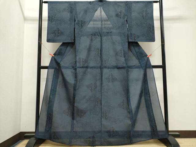 平和屋着物＊夏物　本場大島紬　夏大島　切嵌草花文　証紙付き　正絹　逸品　CABI6472ou