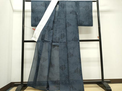 平和屋着物＊夏物　本場大島紬　夏大島　切嵌草花文　証紙付き　正絹　逸品　CABI6472ou