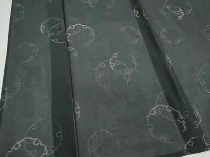 平和屋着物＊夏物　本場大島紬　夏大島　雪輪文　黒地　正絹　逸品　CABI6474ou
