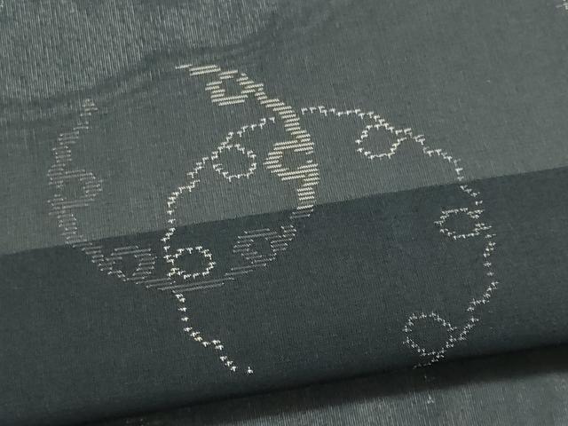 平和屋着物＊夏物　本場大島紬　夏大島　雪輪文　黒地　正絹　逸品　CABI6474ou