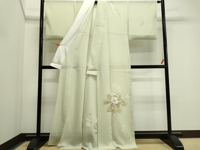 平和屋着物＊夏物　訪問着　絽　枝花文　金彩　ロング丈　正絹　逸品　CABI6475ou