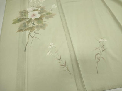 平和屋着物＊夏物　訪問着　絽　枝花文　金彩　ロング丈　正絹　逸品　CABI6475ou