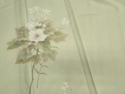 平和屋着物＊夏物　訪問着　絽　枝花文　金彩　ロング丈　正絹　逸品　CABI6475ou