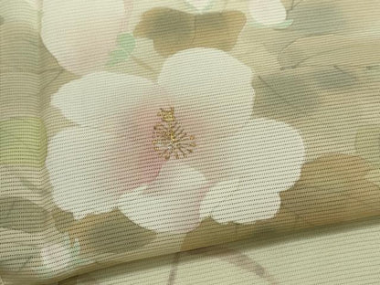 平和屋着物＊夏物　訪問着　絽　枝花文　金彩　ロング丈　正絹　逸品　CABI6475ou