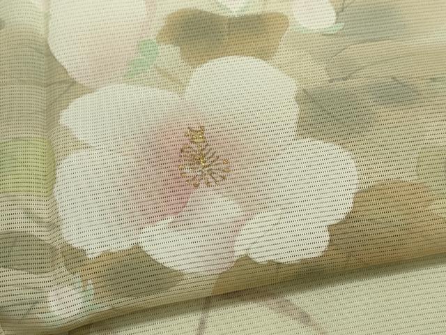 平和屋着物＊夏物　訪問着　絽　枝花文　金彩　ロング丈　正絹　逸品　CABI6475ou