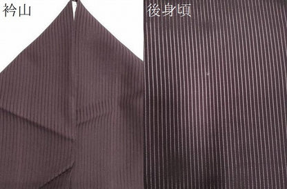 平和屋着物＊夏物　色無地　縦絽　似せ紫色　正絹　逸品　CABI6477ou