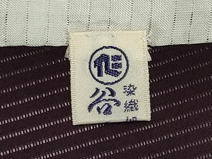 平和屋着物＊夏物　色無地　縦絽　似せ紫色　正絹　逸品　CABI6477ou