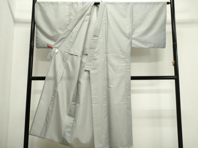 平和屋着物＊夏物　男性　色無地　絽　白鼠色　洗える着物　CABI6481ou
