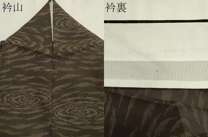 平和屋着物＊夏物　紬　越後　夏大島　紗　流水文　銀糸　証紙付き　正絹　逸品　CABI6487ou