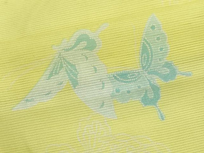 平和屋着物＊夏物　小紋　絽　舞蝶文　洗える着物　CABI6490ou