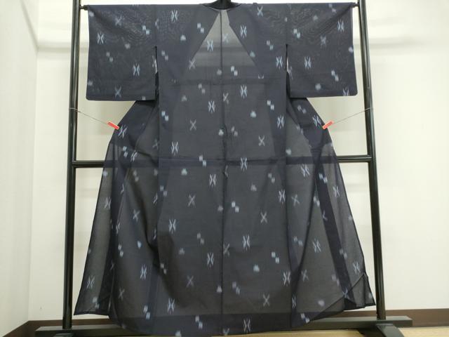平和屋着物＊夏物　小紋　絽　絣文様　正絹　逸品　CABI6491ou