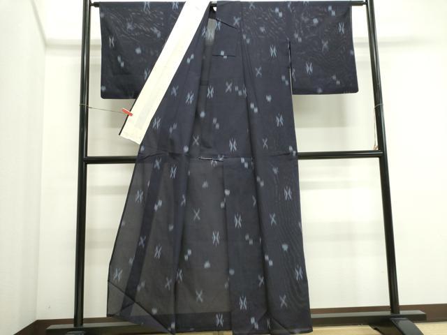 平和屋着物＊夏物　小紋　絽　絣文様　正絹　逸品　CABI6491ou