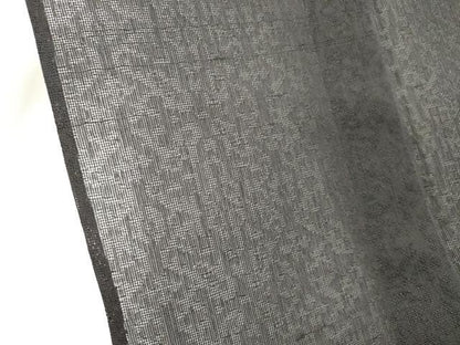 平和屋着物＊夏物 色無地 草花紋紗 黒色 正絹 逸品 CABI6492ou