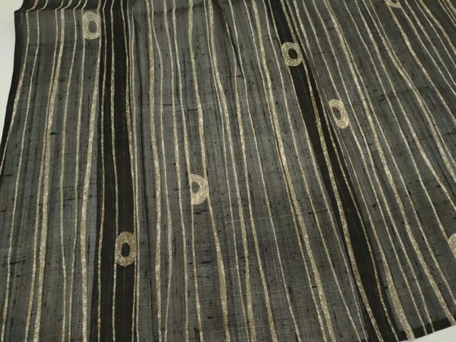 平和屋着物＊夏物　絹芭蕉　縞　証紙付き　正絹　逸品　CABI6494ou