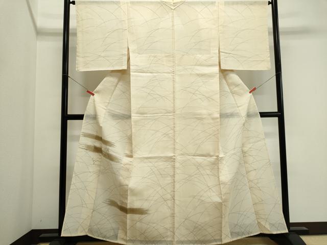 平和屋着物＊夏物　訪問着　刺繍　紗紬　草花文　金彩　正絹　逸品　CABI6495ou
