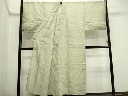 平和屋着物＊夏物　男性　本場小千谷ちぢみ　絣文様　キングサイズ　反端付き　麻　逸品　CABI6496ou