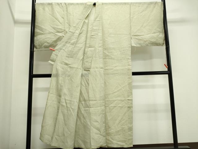 平和屋着物＊夏物　男性　本場小千谷ちぢみ　絣文様　キングサイズ　反端付き　麻　逸品　CABI6496ou