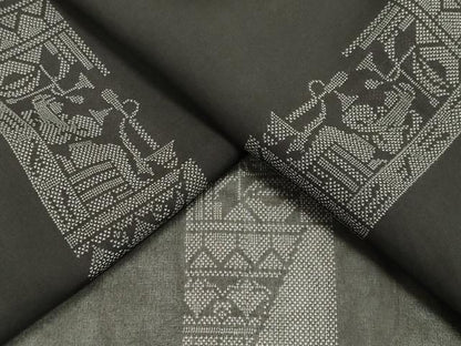 平和屋着物＊夏物　本場大島紬　夏大島　壁画文様　正絹　逸品　CABI6497ou